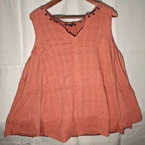 Cable & Gauge Large Coral Women's Blouse Top Shirt